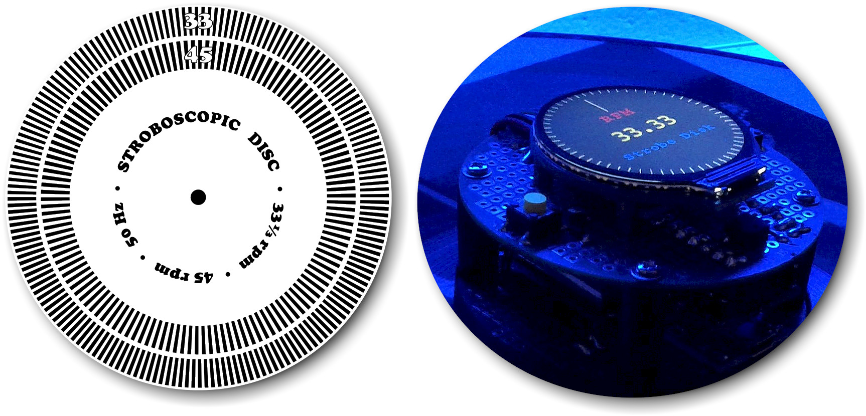 niveau à bulle électronique et disque stroboscopique actif pour platines vinyle