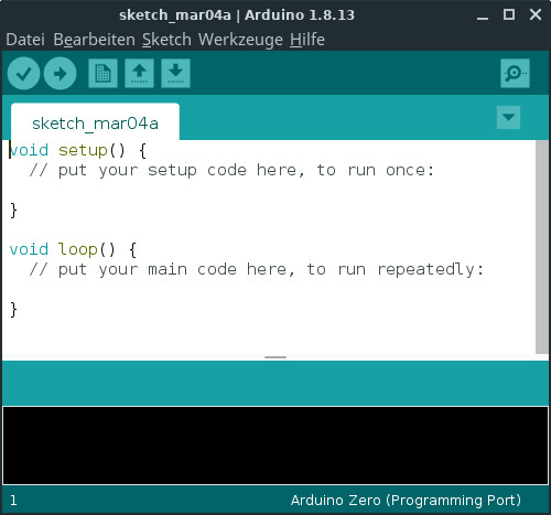  Arduino IDE initial window.