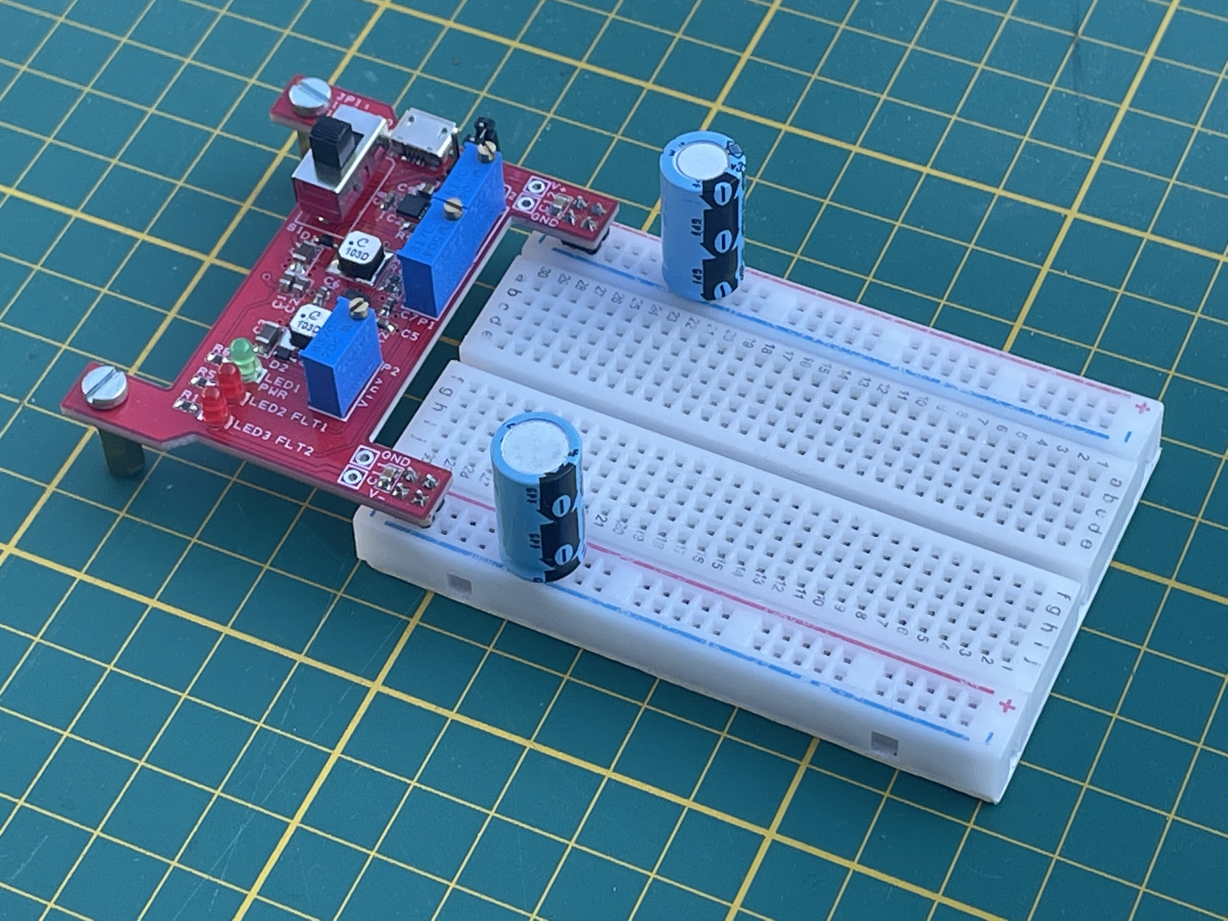 Power supply on an MB102 breadboard