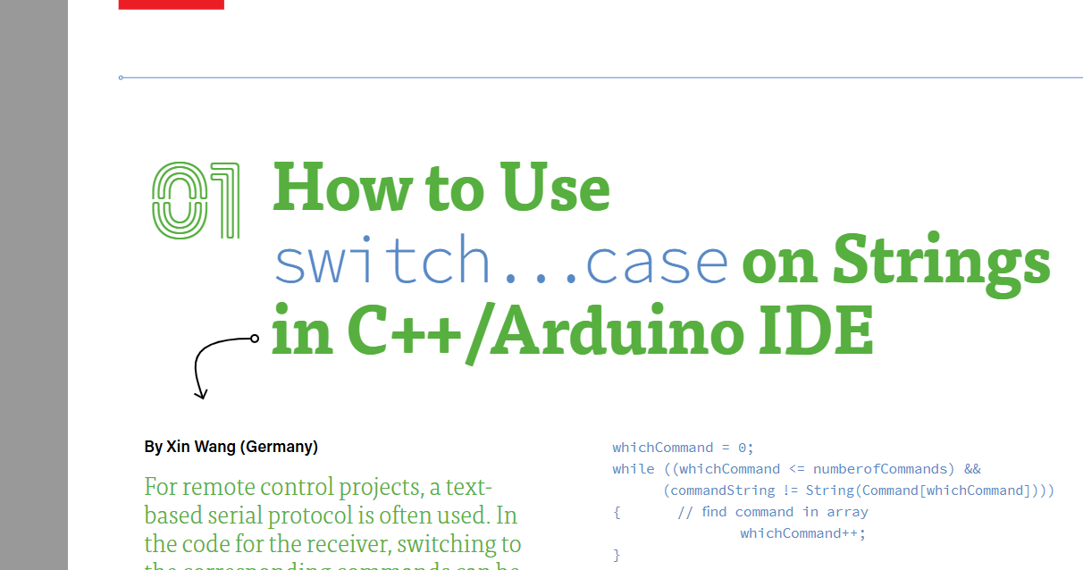 Het gebruik van switch…case bij strings in C++/Arduino IDE
