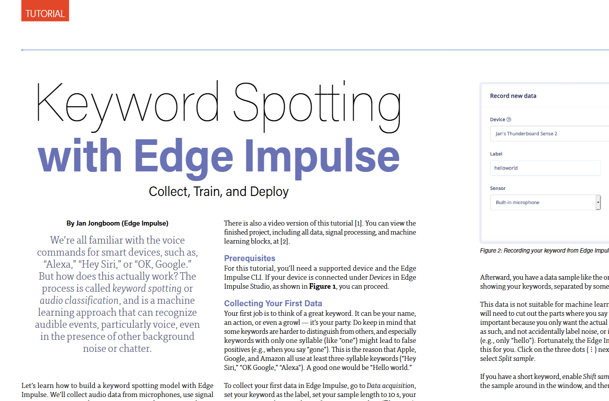 Keyword spotting met Edge Impulse