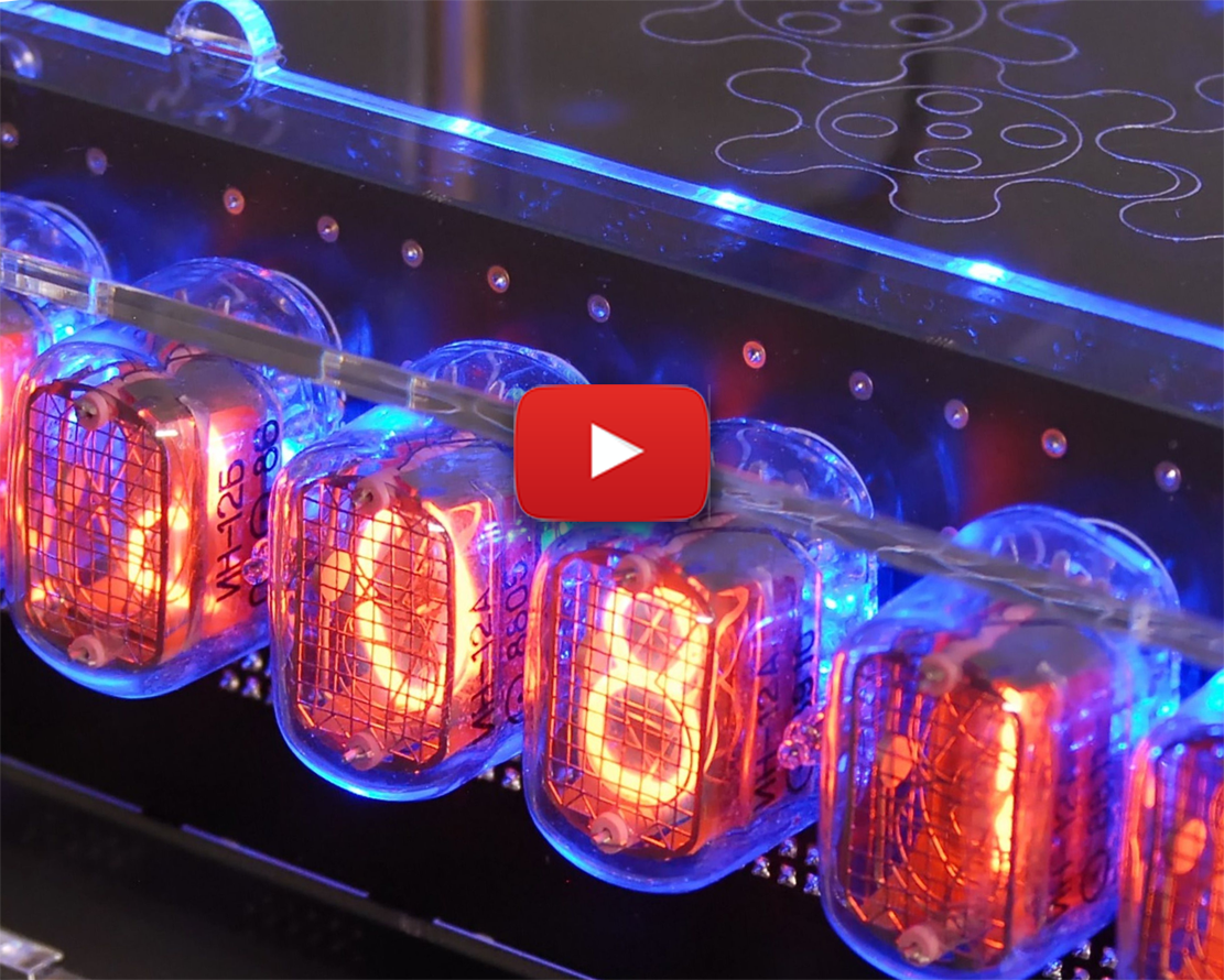 6digit Nixie clock synchronized by GPS, adjustable to all time zones