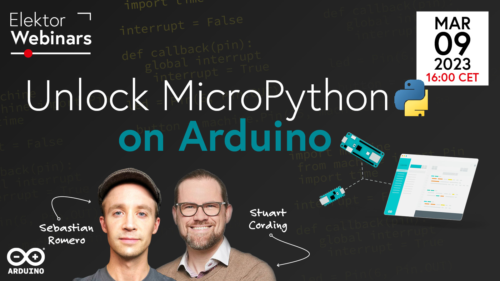 Webinar: MicroPython on Arduino (March 9, 2023) | Elektor Magazine