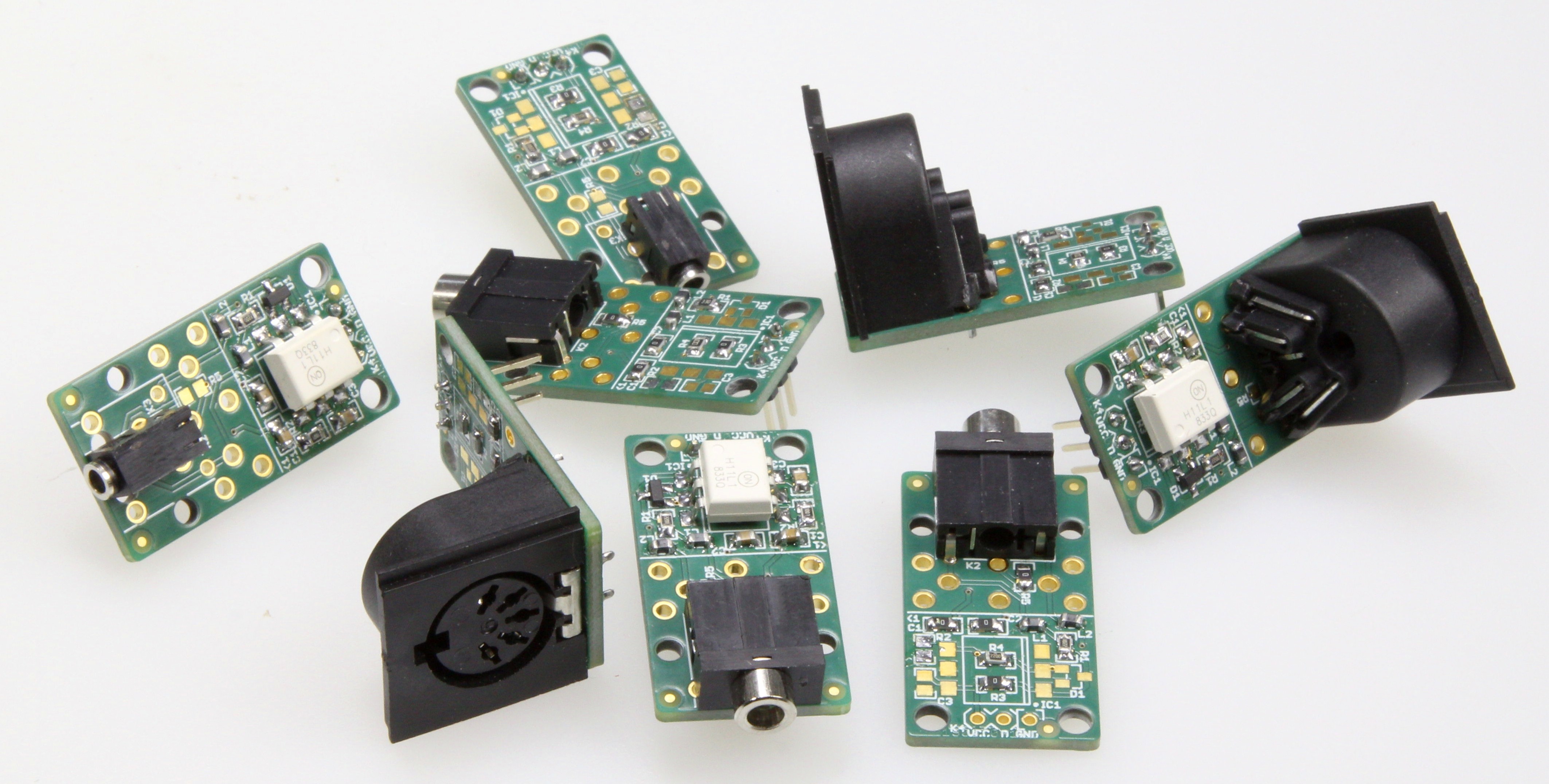 MIDI I/O Breakout Board Supports DIN and TRS Connectors Elektor