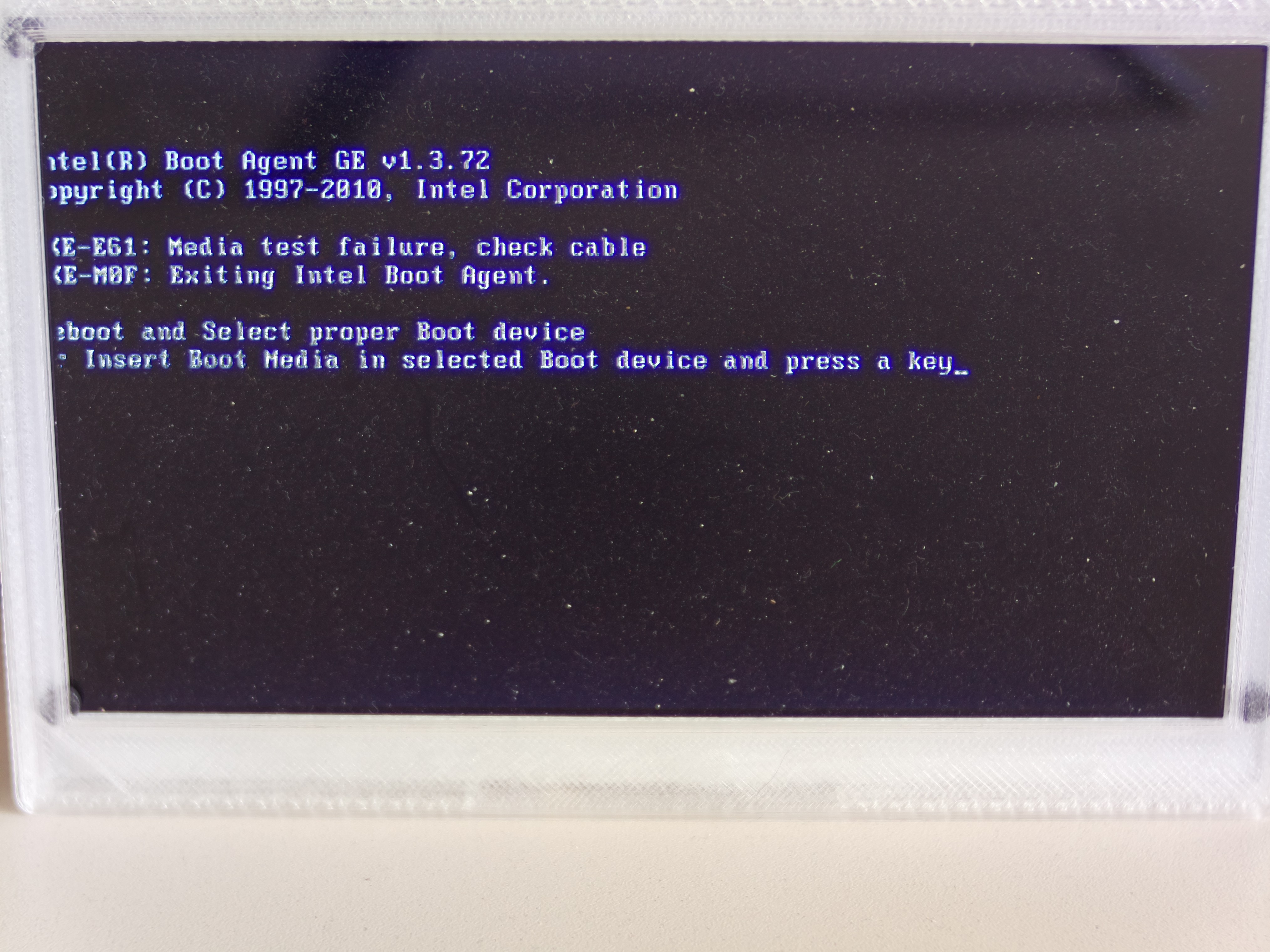 Error message at boot