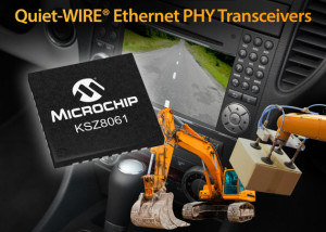 Quiet-WIRE KSZ8061 Ethernet-IC van Microchip voor veeleisende omstandigheden