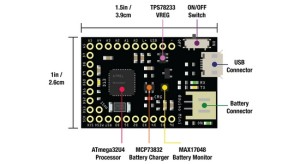 Qduino Mini: Arduino-compatibel board met geïntegreerde acculader