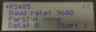Platino Serial Bus Tester RS-485 menu