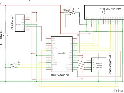 Low power GPS distancing schematic Low power GPS distancing schematic