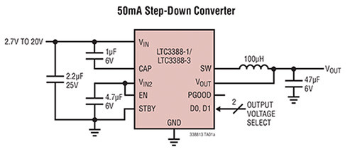 Linear Technology LTC3388-1/-3 typical application schematic Image of Linear Technology LTC3388-1/-3 typical application schematic