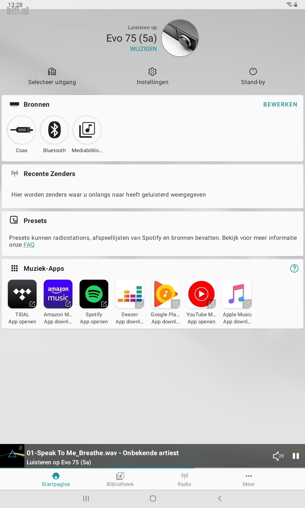 Evo 75 bediening, StreamMagic app en kleurendisplay