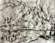 Dansend penseel op klassieke muziek. 