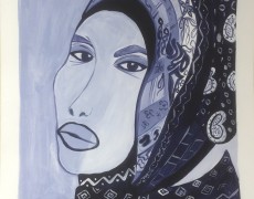 Still bleu with open eyes