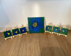 Vergeet-ME-nietjes serie met geel hart