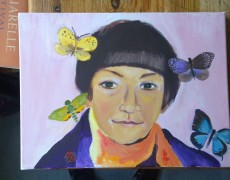 zelfportret met vlinders