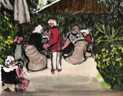 Dames aan het schilderen