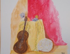 Stilleven met gitaar