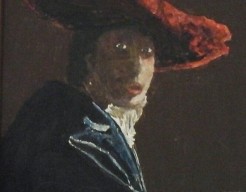 Meisje met rode hoed( repro  j,Vermeer)