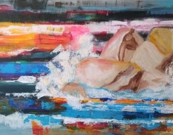 De rots van de meeuwen bij zonsondergang