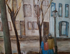 Twee jonge mensen en een hondje.