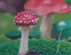 Rood met witte stippen 