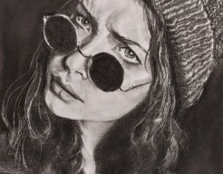 Portret met wollen muts