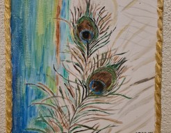 De kleurvolle pauwenveren