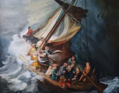 Christus in de storm op het meer van galilea 