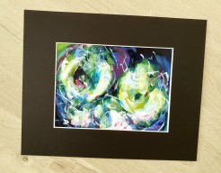 Glowing and growing - klein abstract schilderij