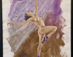 Ballerina with purple pointe shoes 1/2