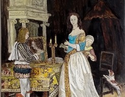 Vrouw a/h toilet   no274/5   -verbeterde  fotoafdruk