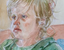 Portret kleindochter in het groen