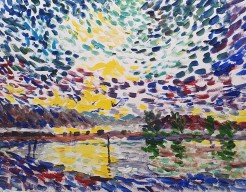 Harisson Lake nightview impressionism study