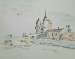 Toegang tot Vianen (noordzijde bij Lekpoort) in het jaar '1607'.