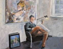 reading my morning newspaper (Berthe Morisot)