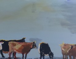 Runderen in de uiterwaarden (detail)