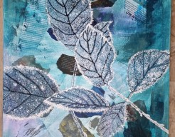 Wintertak met ijskristallen 