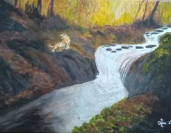 Tijger in watervallandschap  no 280 /5