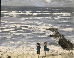 Meisjes op het strand