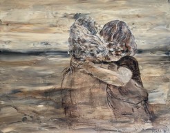 Sanne en Thijme op het strand