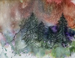 Zonsopkomst bij het bos