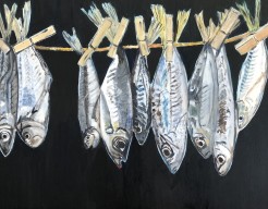 Sardientjes aan de waslijn