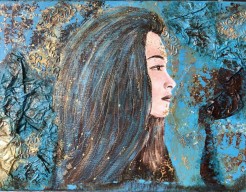 Lady in blue and gold