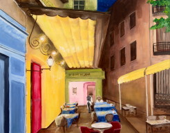 Een knipoog naar van Gogh’s “Le Cafe de Nuit” (M.H)