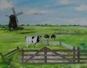47. Hollands landschap met koeien.