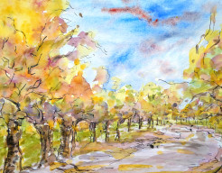 "De straat in herfsttooi"