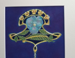 art deco sieraad donkerblauw