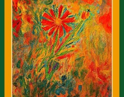 "Rode Bloem Gegenereerd in Expressieve Stijl"