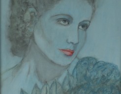 Vrouw in blauw tinten  