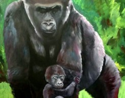 Gorilla vader en zoon